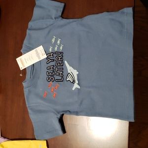 Gymboree baby size 6-12 mos, blue T-shirt with fish theme. NWT 100% cotton.